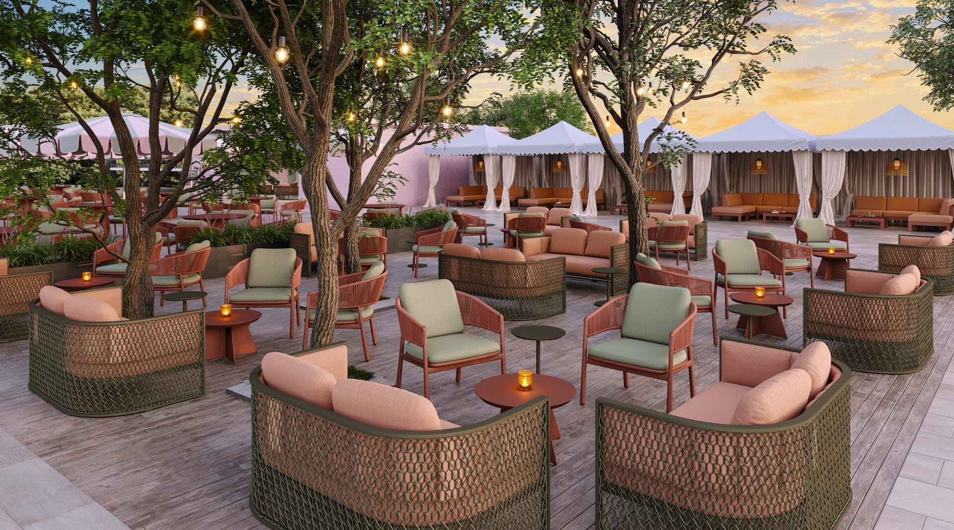 fulham-lounging_olive_sage_sunset-and-richmond-side-tables_terracotta-and-meridian-modular_terracotta_tuscan