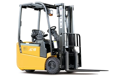 Montacargas (batería de plomo-ácido) de 3 ruedas de transacción trasera 1.3-1.5T